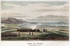 Obléhání Toulonu srpen-prosinec 1793 - v „“Námořních bitvách Napoleona““ od Unknown artist