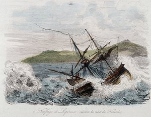 Potopení lodi Jeana-Francoise Galaupa, hraběte z La Perouse (Jean Francois Laperouse od Unknown artist