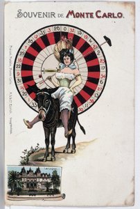 Suvenýrová pohlednice Monte Carlo, konec 19. století od Unknown artist