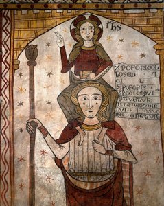 Svatý Kryštof nesoucí Ježíška, kolem roku 1285 (freska) od Unknown artist