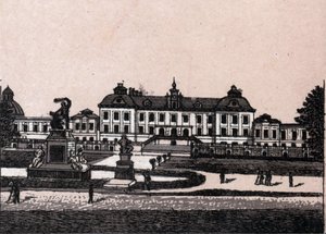 Stockholm, Švédsko: pohled na hrad Drottningholm (Castle Drottningholms). v „“ Svět ilustruje 168 pohledů““ Nedatováno (konec 19. století) od Unknown artist