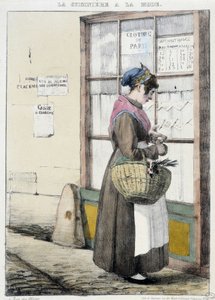Sporák s penězi na nákupy - rytí od Unknown artist