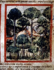 Thamar (Tamar) je posedlý Amnonem (Ammon) „Miniatura převzatá z kodexu 212 (nebo Padovano Codice nebo Bible z Padovy) 1390-1400 Rovigo, Accademia dei Concordi od Unknown artist