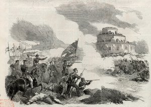 Bitva u Monte Caseros v dubnu 1852 – povstání Justo José de Urquiza (1801-70); proti argentinskému diktátorovi Juanu Manuelovi de Rosas (1793-1877) - Bitva u Caserosu neboli bitva o Monte Casero 3. února od Unknown artist
