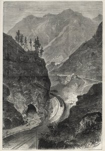Brennerská dráha (Brennero) do Tyrolska (Tirolo - Tirol) - Rytina 1867 - od Unknown artist