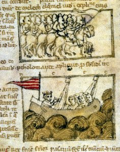 Křižáci putující do Svaté země. Z „Pouti do Svaté země“. Rukopis 12. století. Biblioteca Marciana, Benátky. od Unknown artist