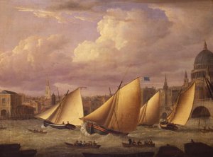 Závod Cumberland Fleet nad London Bridge, 1782 od Unknown