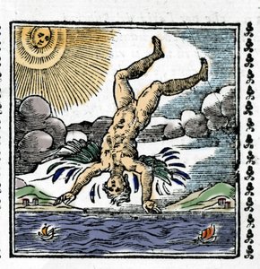 Ikarův pád – Ikarův pád. Barevná xylografie. 16. století. od Unknown artist