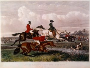 Rytina The Fox Hunt od Johna Fredericka Herringa (1795-1865) (ec.engl.) Soukromá sbírka z 19. století od Unknown artist