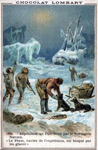 Fram, loď norského průzkumníka Fridtjofa Nansena, ulovená v ledu Severního ledového oceánu v roce 1896. od Unknown artist
