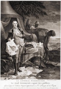 Generál Washington (1732 - 1799), vyrytý podle původního obrazu patřícího markýzi de la Fayette. od Unknown artist