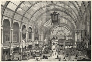Mezinárodní výstava v Amsterdamu 1869 - vnitřní pohled na mezinárodní výstavní palác od Unknown artist