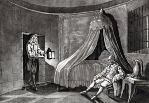 Železná maska ve svém vězení na ostrově Sainte-Marguerite od Unknown artist