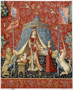 Dáma s jednorožcem. Reprodukce tapisérie z roku 1500 - faksimile od Unknown artist