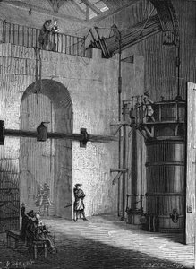 Markýz de Jouffroy (1751-1832) studoval požární čerpadlo Chaillot, aby jej mohl použít pro navigaci. In “Album de la Science””, Éditions Jouvet od Unknown artist