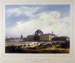 Vojenská škola Invalidovny, pohled na Champ de Mars od Unknown artist