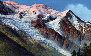 Řetěz Mont Blancu z Le Brevent, Chamonix od Unknown Artist