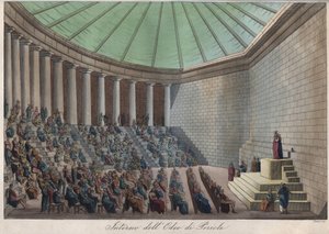 Odeon z Athén nebo Odeon z Pericles v Aténách - rytina z „“ Zvyků a tradic všech národů vesmíru. Tedy Dějiny vlády, zákonů, milicí, náboženství všech národů od nejvzdálenějších dob až po současnost „1 od Unknown artist