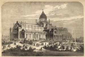 Palác průmyslu v Amsterdamu v roce 1864 (zničen požárem v roce 1929) - Nizozemsko, Amsterdam. Palác průmyslu od Unknown artist