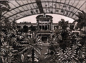 Palmová zahrada ve Frankfurtu, Německo (Frankfurt, Německo) v „Svět ilustruje 168 pohledů“ Nedatováno (konec 19. století) od Unknown artist