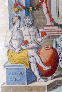 Penáti. (domácí bohové chránící město nebo domov). od Unknown artist
