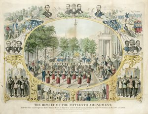 Výsledek patnáctého dodatku a vzestup a pokrok africké rasy v Americe a jeho konečné dokončení a oslava 19. května od Unknown artist
