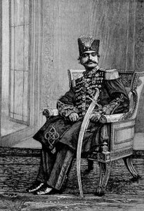 Šáh Persie, Nasr-ed-din (Nasr-ed-din), ve slavnostním kostýmu. od Unknown artist