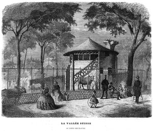 Švýcarské údolí v zahradě rostlin v Paříži v roce 1858. od Unknown artist