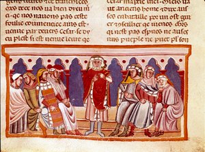 Učení miniaturního práva z „Fakta Římanů““ vypráví o životě Dvanácti Cesara. Benátky 13. století, biblioteca Marciana od Unknown artist