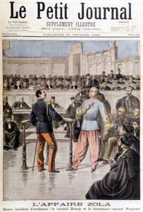 Případ Zola: vážný incident slyšení mezi plukovníkem Hubertem Henrym (1846-1898) a podplukovníkem Georgesem Picquartem (1854-1914) - v „“Le Petite Journal““ ze dne 27.2.1898 od Unknown artist