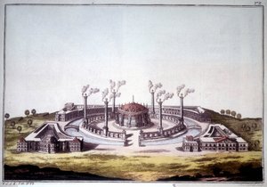 Starobylé město Ninive, starověké město Asýrie, ukazuje imaginární pohled na asyrský palác. od Unknown artist