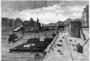 Jablečná procházka na nábřeží radnice v Paříži v roce 1883 od Unknown artist