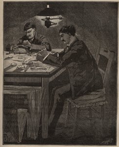 Umění lapidária: rytí mušle (kamee-shell). Rytina z roku 1885 v „“Les arts et metiers illustres““ od Adolphe BITARDA. od Unknown artist