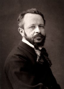 Umělec James-Alexandra Walker fotografovaný u příležitosti pařížského salonu v roce 1881 od Unknown