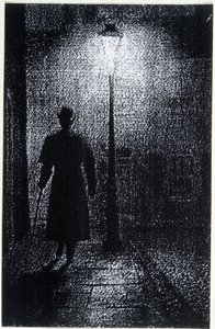 Atmosféra londýnských ulic v noci, konec 19. století od Unknown artist