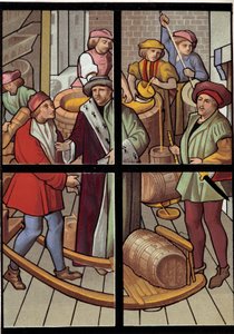 Sládci. Litografie z vitráže katedrály Tournai z 15. století. 19. století. Paříž, dekorativní umění od Unknown artist