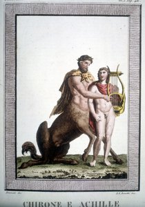 Kentaur Chiron a Achilles - v mytologickém slovníku od Unknown artist