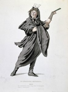 Postava Crispina v „Univerzálním legatáři“ (1708) od Jeana Françoise Regnarda (1655 - 1709). Rytina 19. století. od Unknown artist