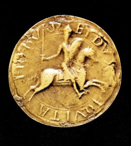 Protipečeť Ludvíka VII. (1120 - 1180) z Francie, zastupující ho na koni. od Unknown artist