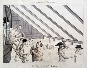 Táta koupel: karikatura na bazénech v Paříži od Unknown artist