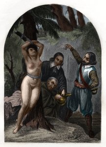 Dragonnády v Cevennes za Ludvíka XIV. (1643-1715), pronásledování protestantů. Rytina z roku 1842 v „Histoire des Popes““ od Maurice Lachatre. Soukromá sbírka. od Unknown artist