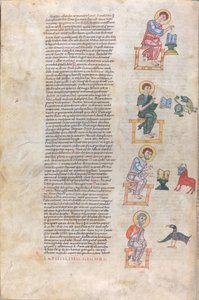 Čtyři evangelisté se svými symboly: Matouš, Lukáš, Marek, Jan od Unknown artist
