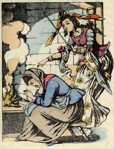 Dobrý honorář Popelky a Popelky. Ilustrace příběhu Charlese Perraulta „Popelka aneb La petite slipper de verre“ od Unknown artist