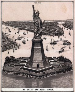 Velká socha Bartholdiho v New Yorku, USA v „Svět ilustruje 168 pohledů““ Nedatováno (konec 19. století) od Unknown artist