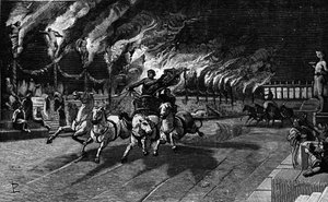 Lidská pochodeň Nerona (Nerone 37-68) v cirkuse. od Unknown artist