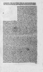 Životy slavných mužů. Strana knihy Plutarcha di Cheronee, nazývaná také „“Paralelné životy““. 1495. od Unknown artist
