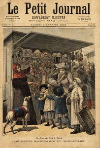 Obchodníci a jejich bulvár zobrazuje v den v roce v Paříži. Rytina v „“ Le petit journal“ 2/01/1892. Selva sbírka. od Unknown artist