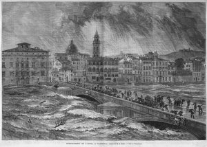 Přetečení řeky Arno do Florencie v roce 1868. od Unknown artist