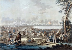 Průchod Dunaje 6. července 1809 během bitvy u Wagramu Litografie Paříže 19. století, Musee de l