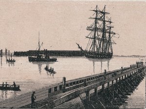 Přístav města Calais v „“ Svět ilustruje 168 pohledů““ Nedatováno (konec 19. století) od Unknown artist